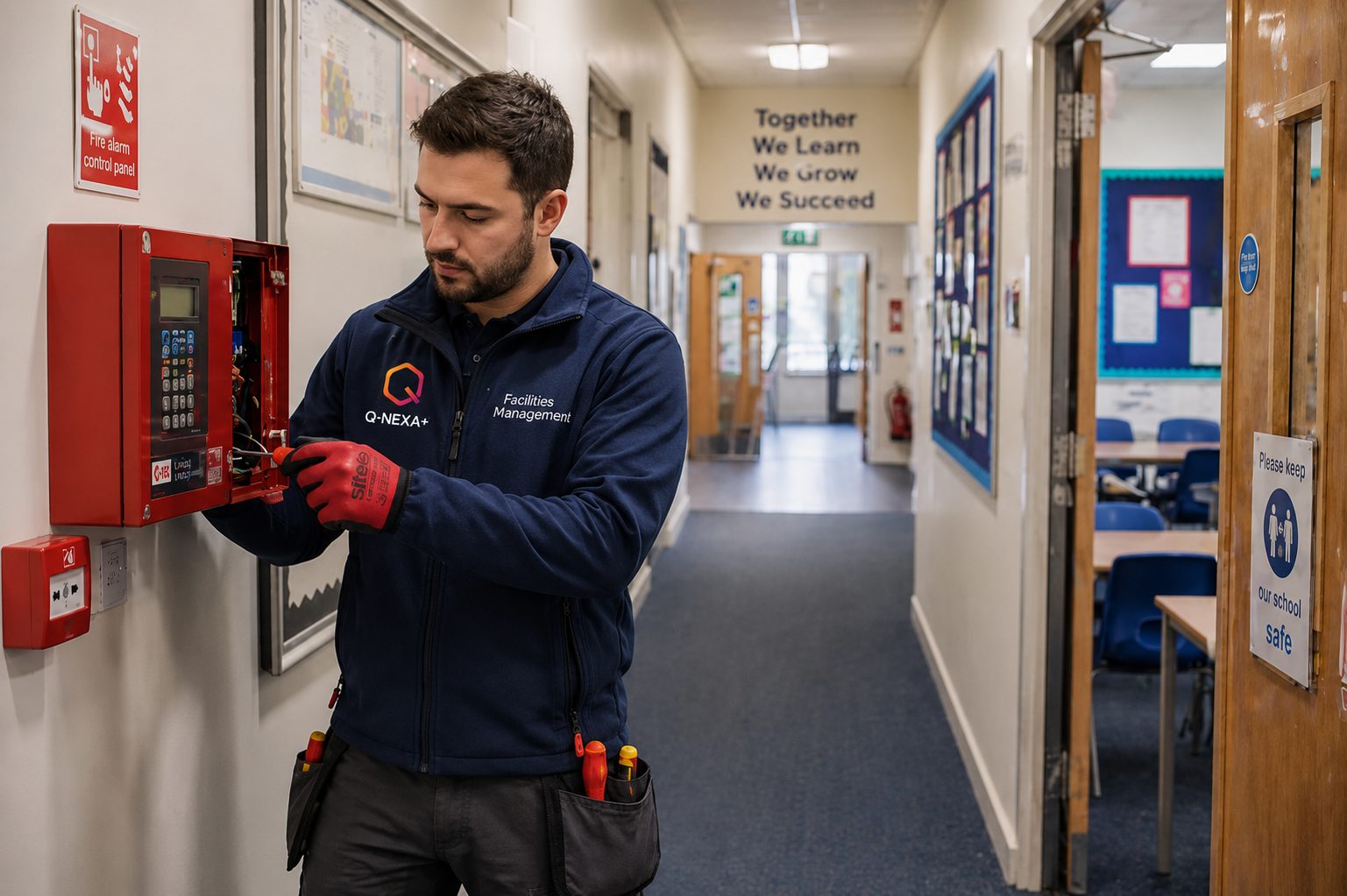Building-services and compliance works in a live school environment.